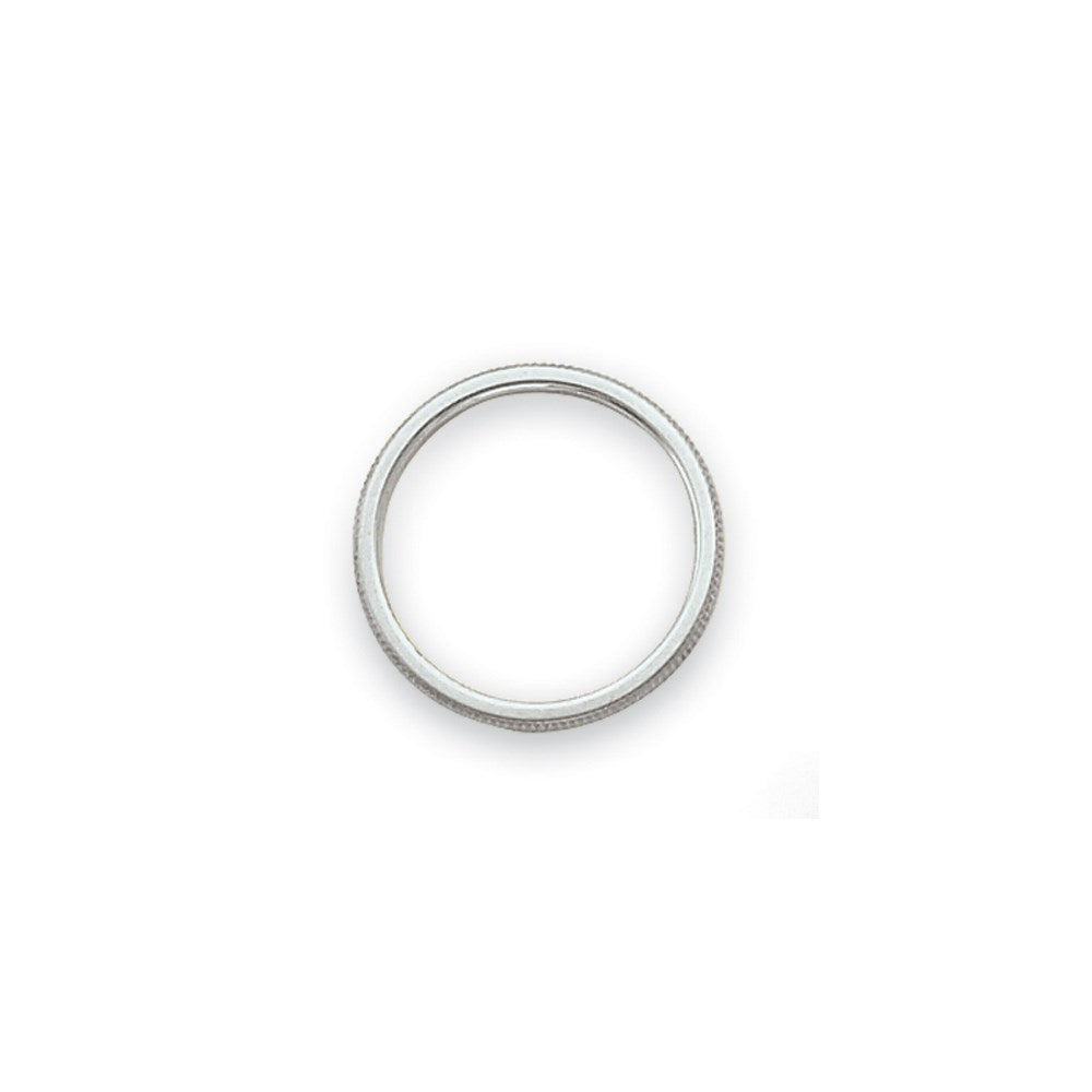14k White Gold 1.5mm Milgrain Stackable Band Size 5