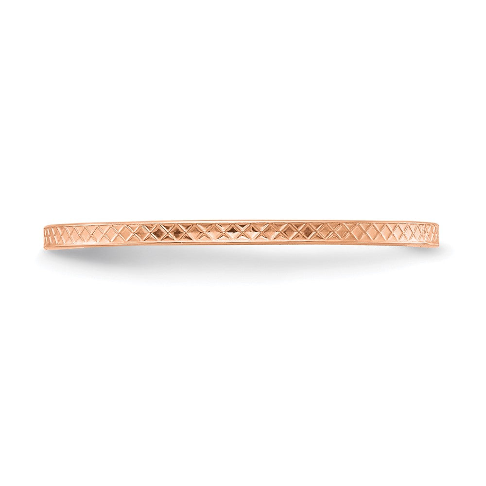 14K Rose Gold 1.2mm Criss-Cross Pattern Stackable Band Size 9.5