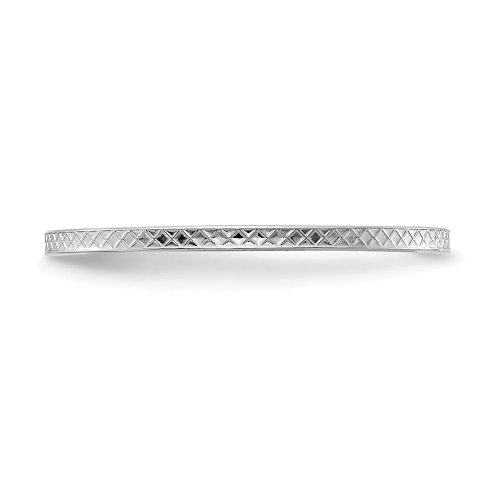 14K White Gold 1.2mm Criss-Cross Pattern Stackable Band Size 8.5