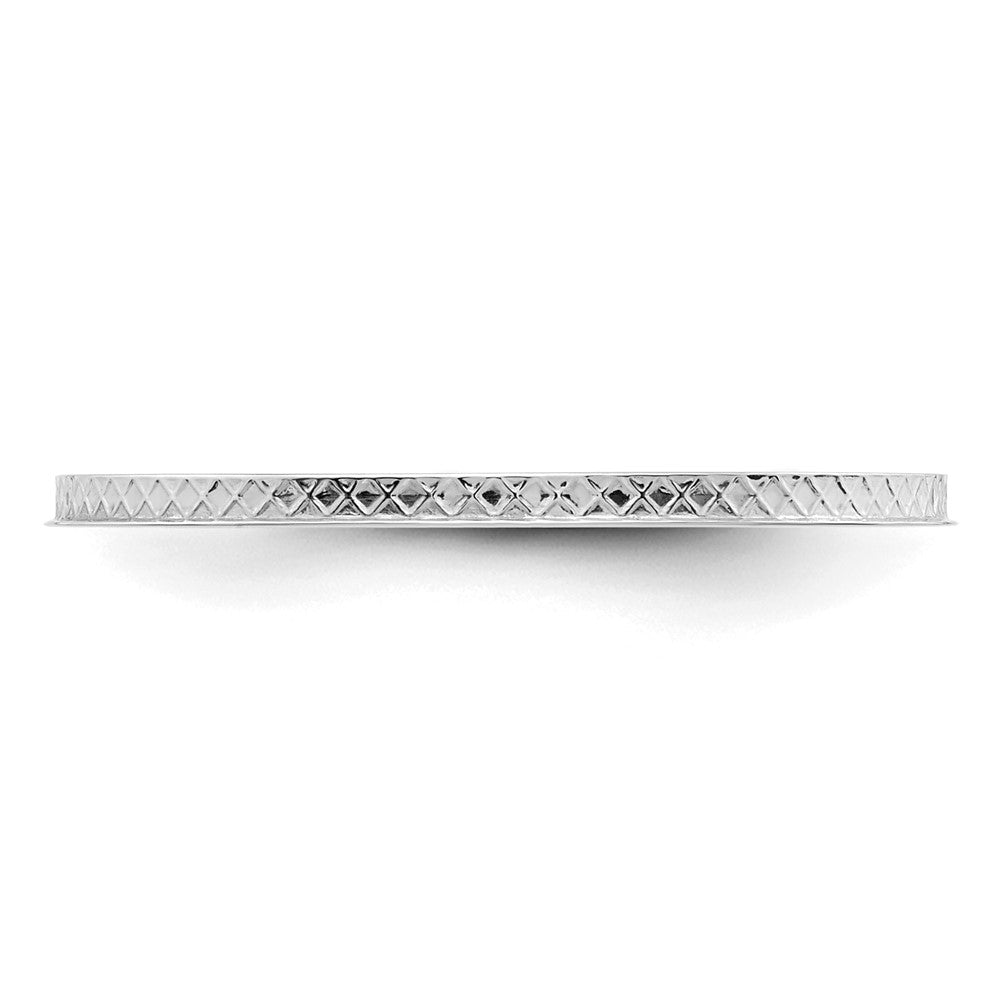 14K White Gold 1.2mm Criss-Cross Pattern Stackable Band Size 6
