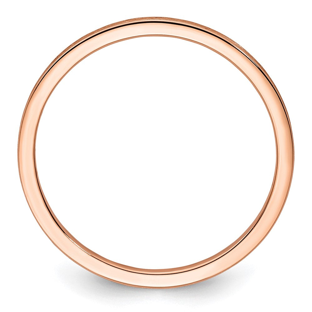 14K Rose Gold 1.2mm Flat Satin Stackable Band Size 4.5