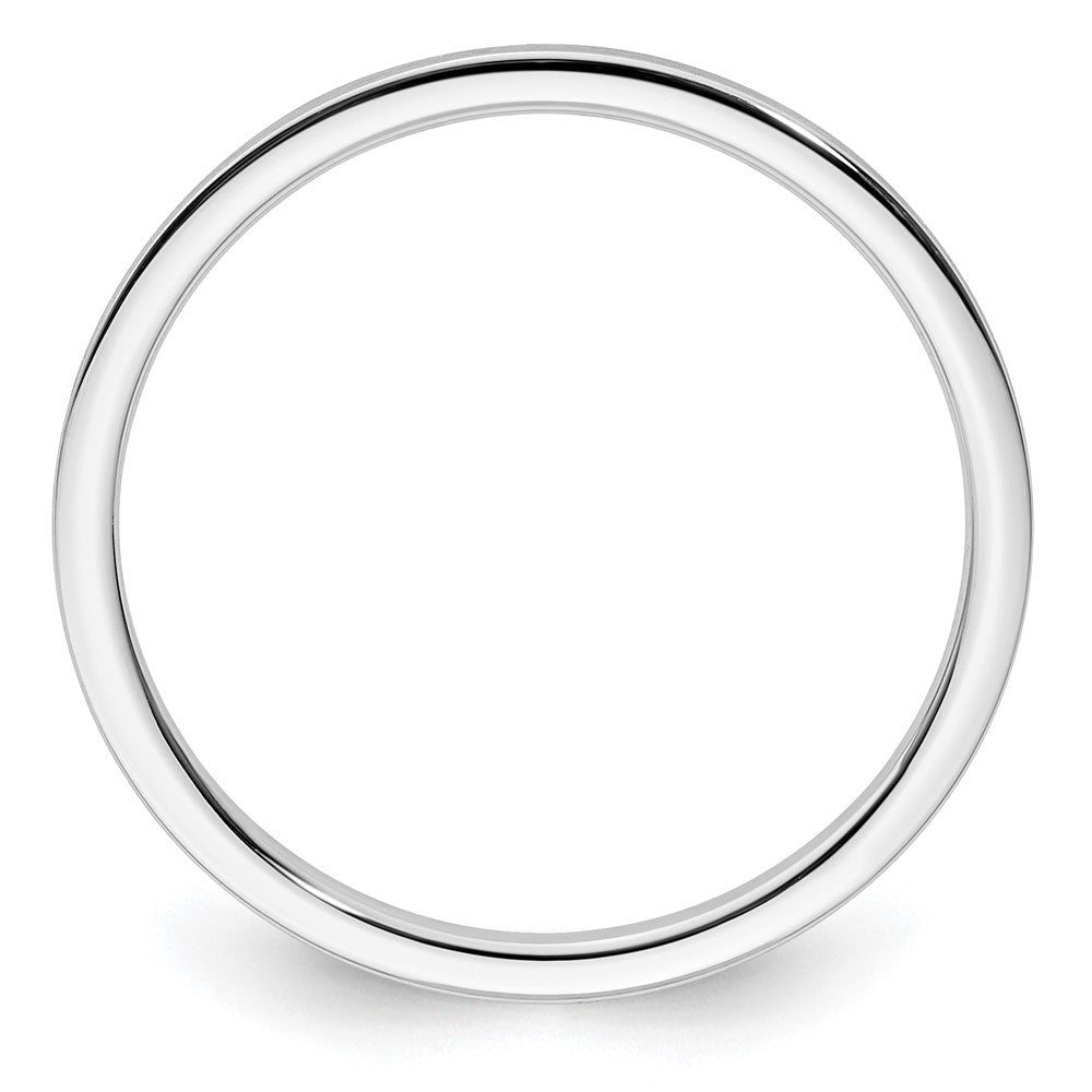 14k White Gold 1.2mm Flat Satin Stackable Band Size 8.5