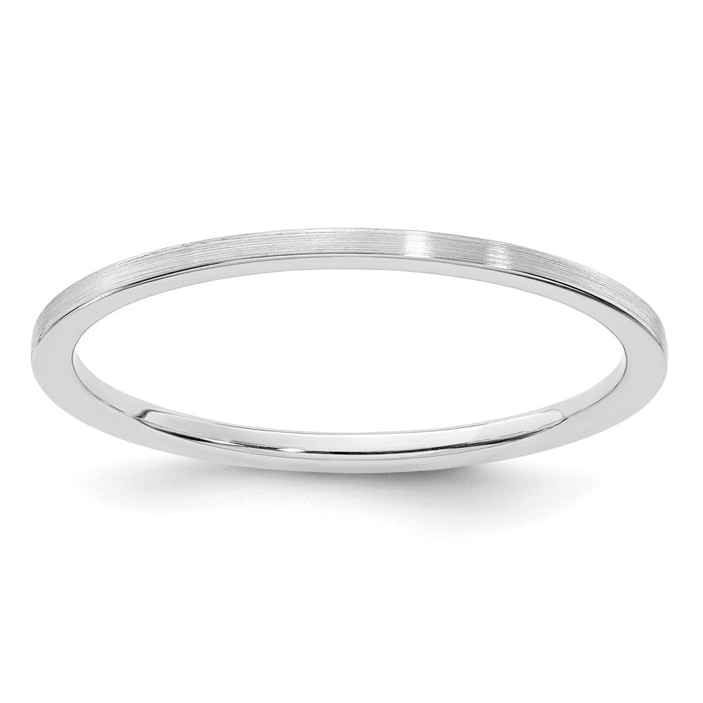 14K White Gold 1.2mm Flat Satin Stackable Band Size 5.5
