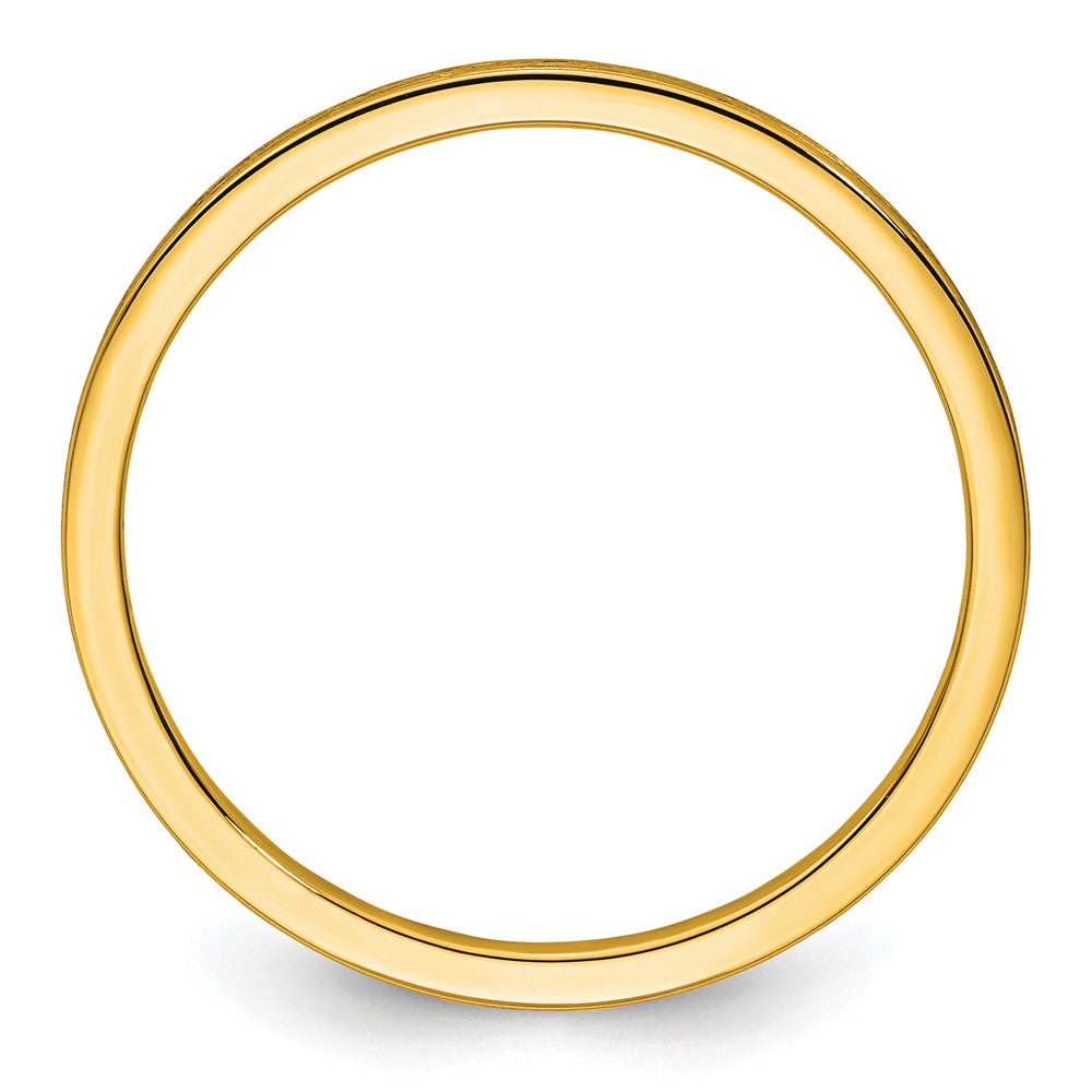 14K Yellow Gold 1.2mm Flat Satin Stackable Band Size 7.5