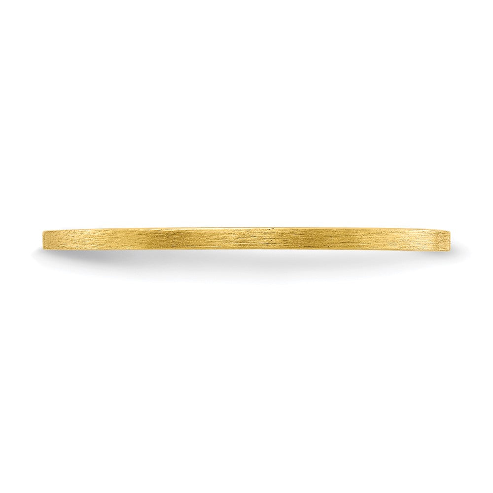 14K Yellow Gold 1.2mm Flat Satin Stackable Band Size 7.5