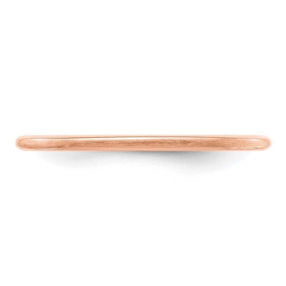 14K Rose Gold 1.2mm Half Round Satin Stackable Band Size 7.5