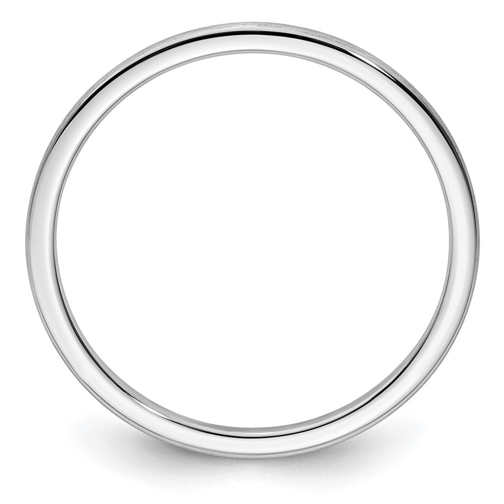 14k White Gold 1.2mm Half Round Satin Stackable Band Size 4