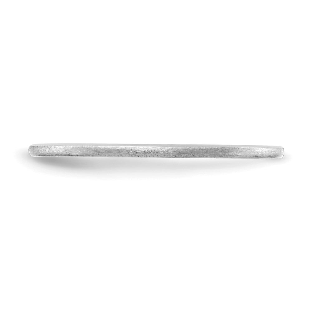14k White Gold 1.2mm Half Round Satin Stackable Band Size 5