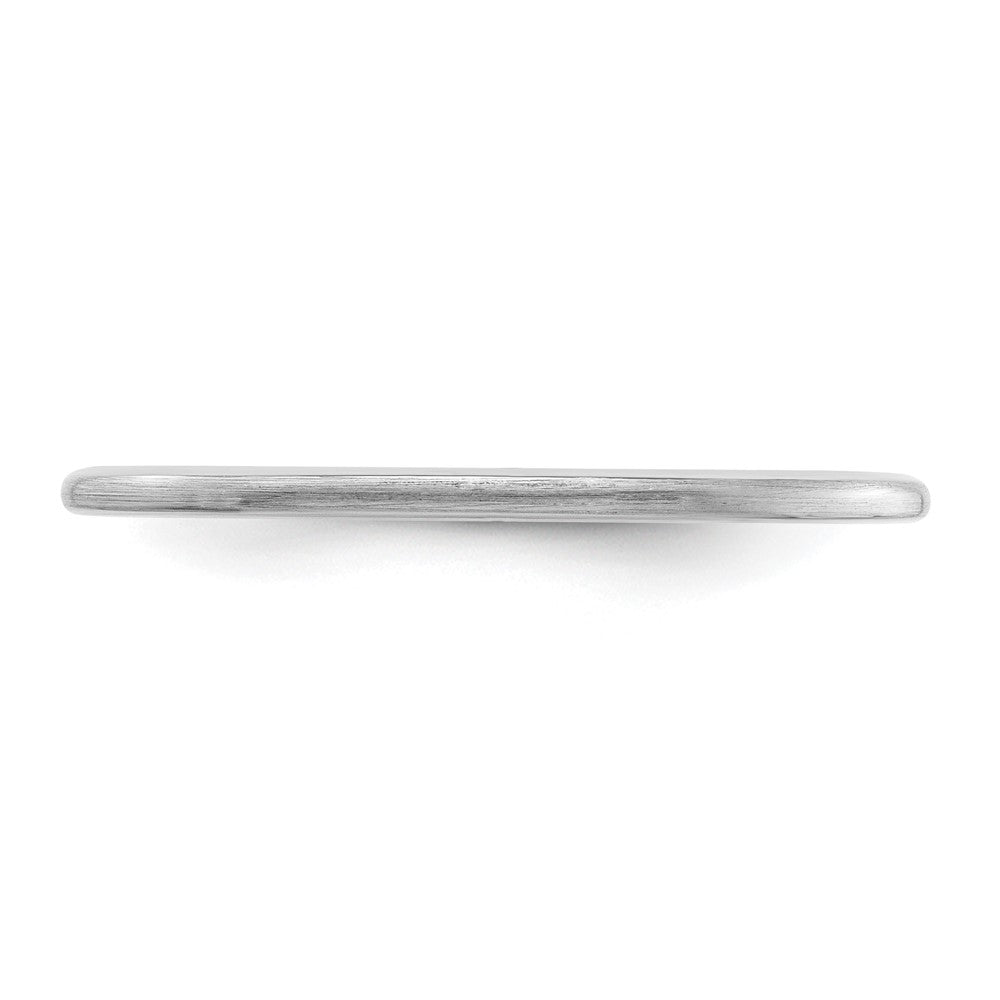 14K White Gold 1.2mm Half Round Satin Stackable Band Size 8.5