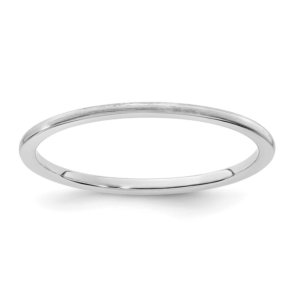 14K White Gold 1.2mm Half Round Satin Stackable Band Size 8.5