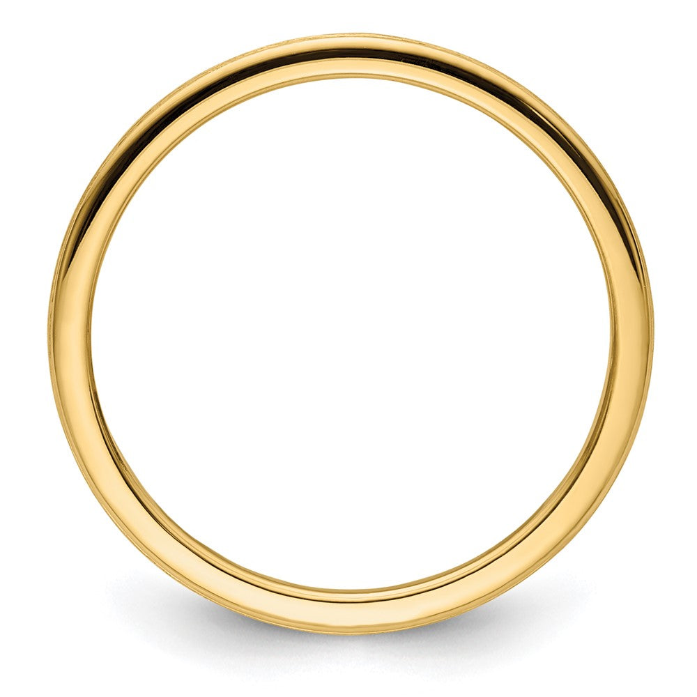 14K Yellow Gold 1.2mm Half Round Satin Stackable Band Size 8.5