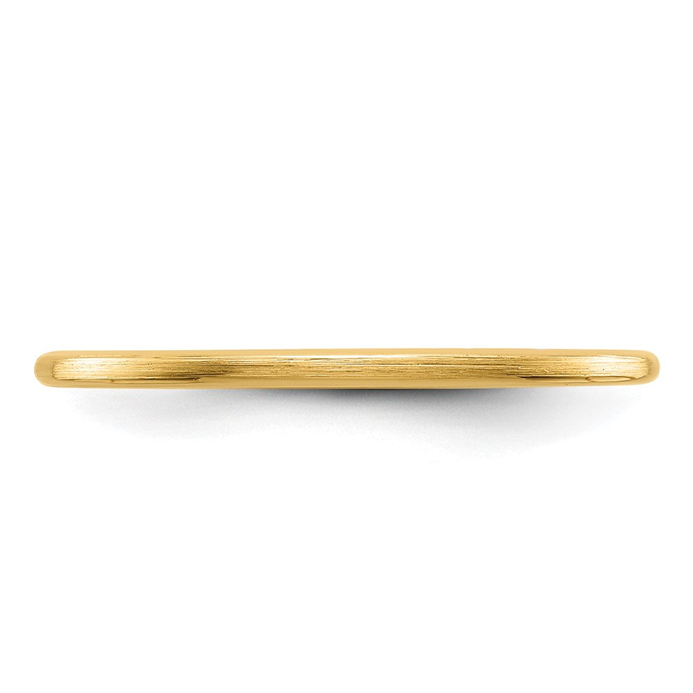 14K Yellow Gold 1.2mm Half Round Satin Stackable Band Size 8.5