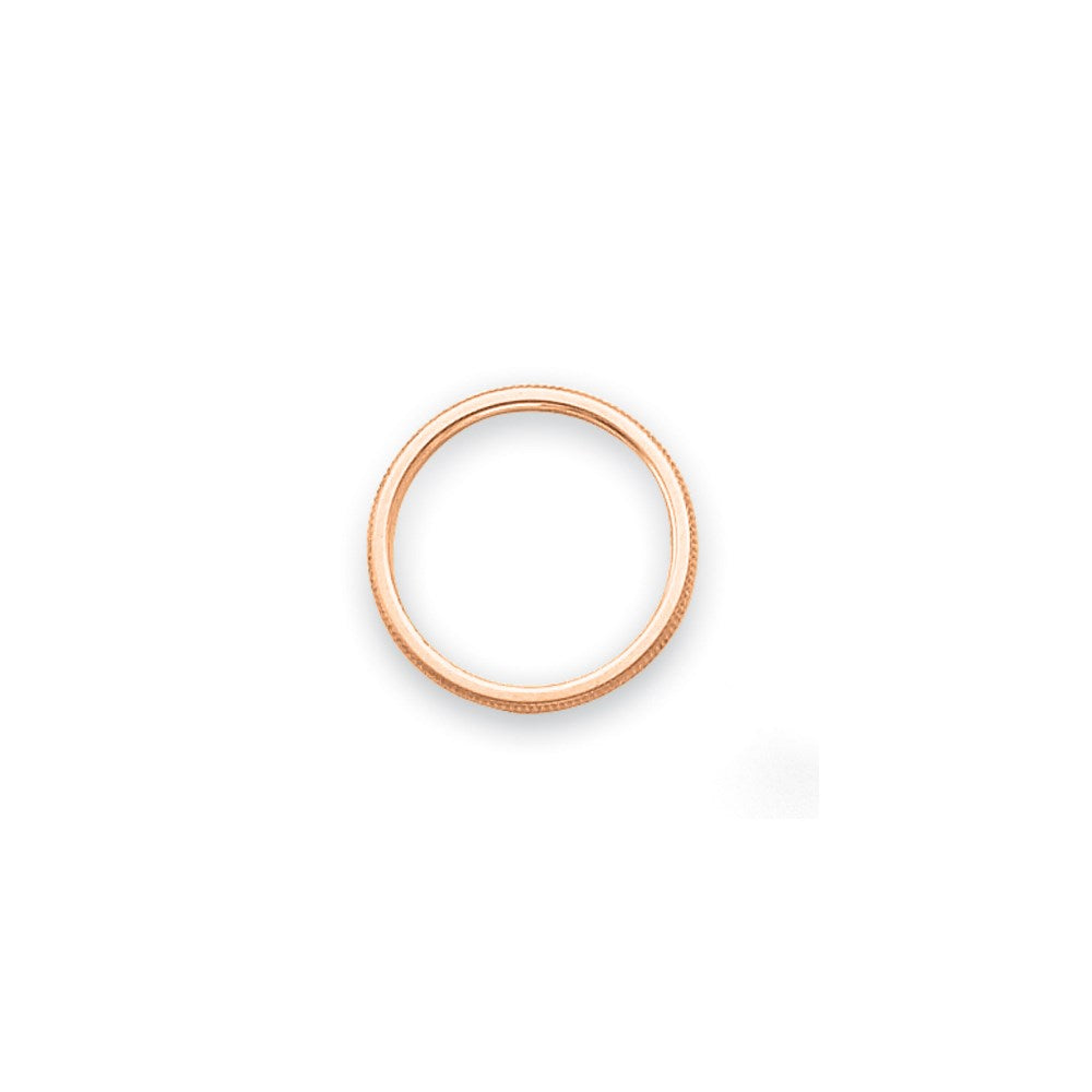 14k Rose Gold 1.5mm Milgrain Stackable Band Size 5