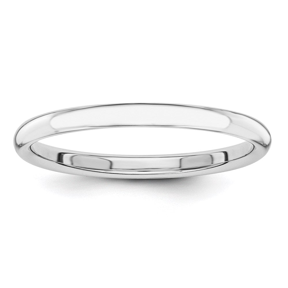 14k White Gold Polished 2mm Stackable Band Size 4