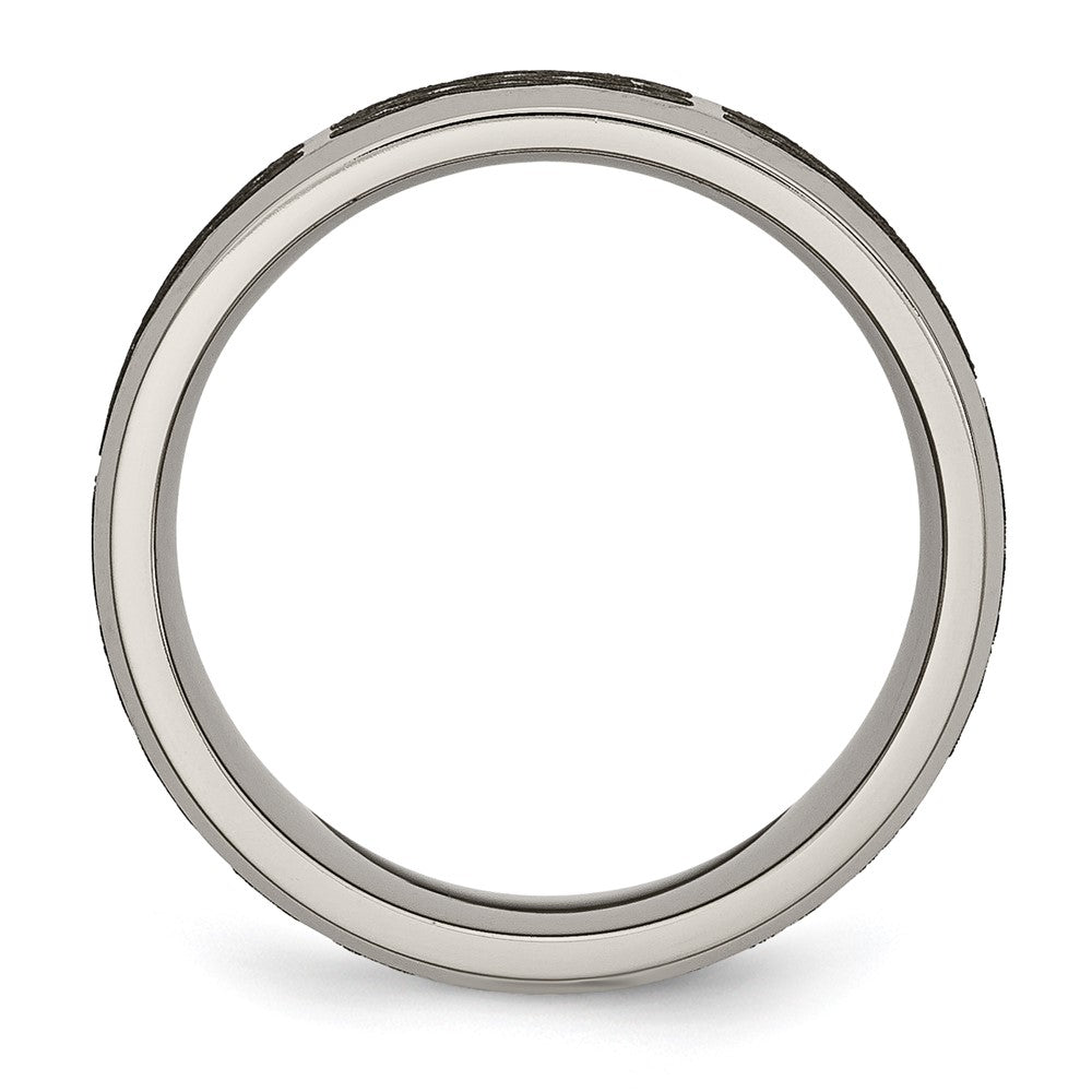 Chisel Titanium Brushed and Polished Celtic Laser Design 8mm Beveled Edge Band