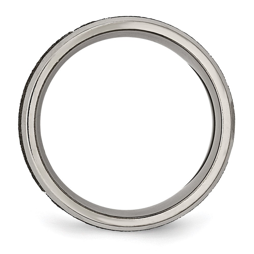 Chisel Titanium Brushed and Polished Cross Laser Design 8mm Beveled Edge Band