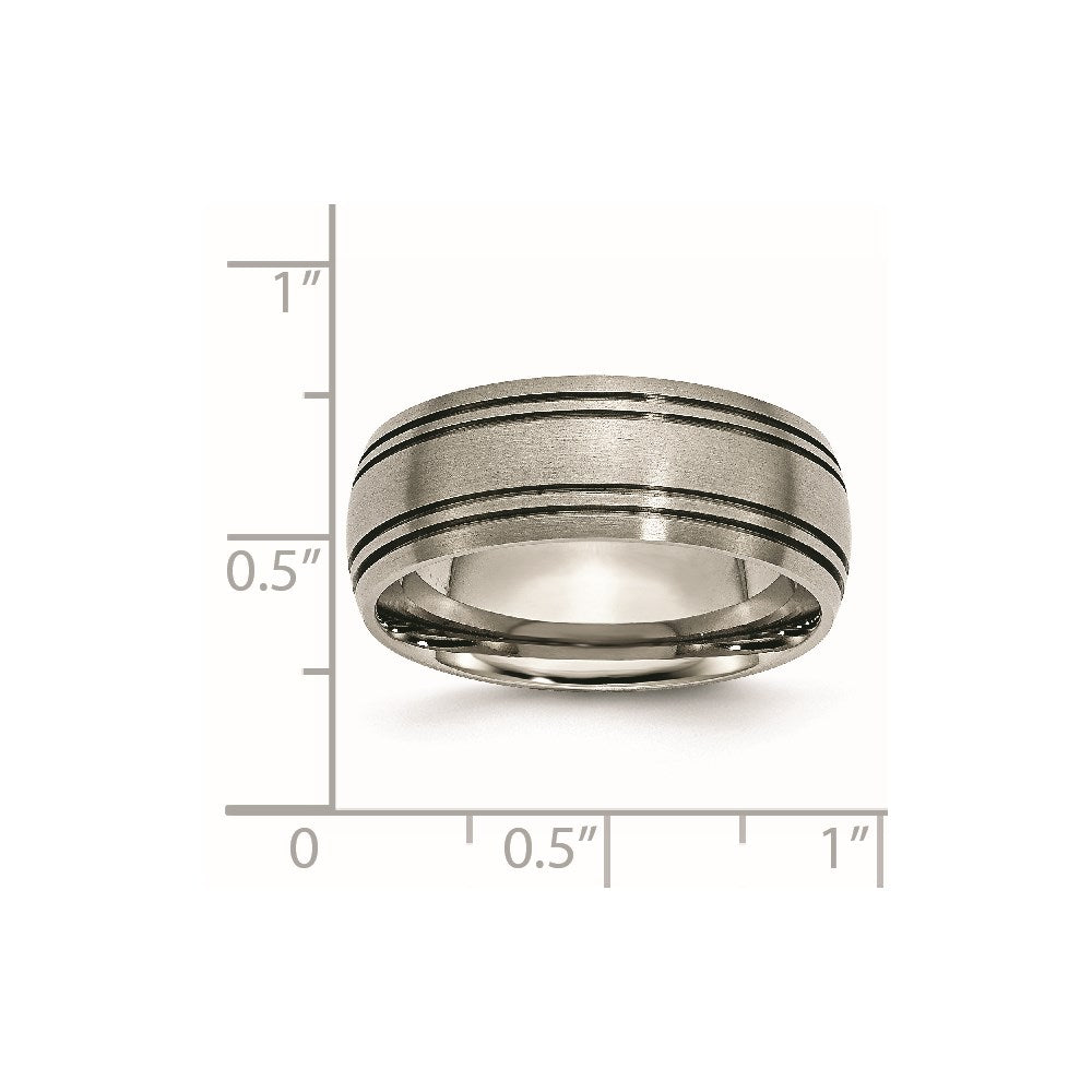 Chisel Titanium Brushed Center 8mm Grooved Band