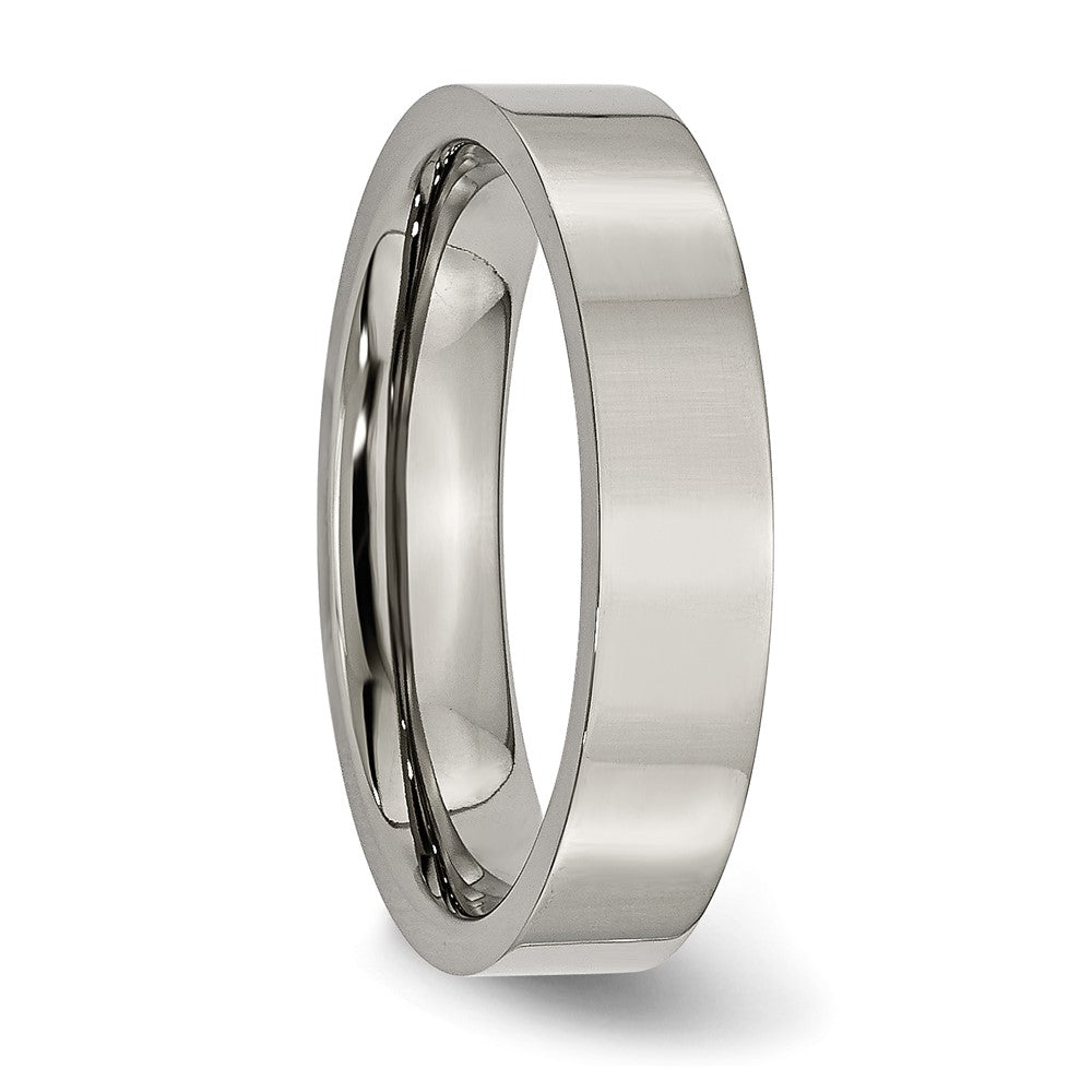 Chisel Titanium Polished 5mm Flat Band