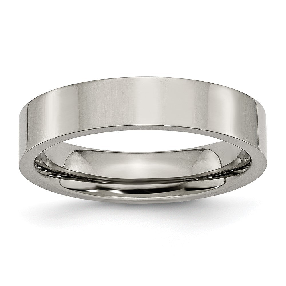 Chisel Titanium Polished 5mm Flat Band