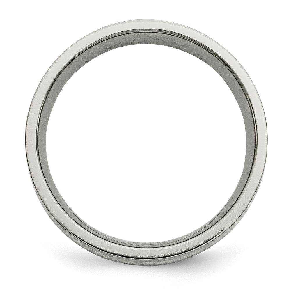 Chisel Titanium Polished with 14k Yellow Gold Inlay 6mm Flat Band