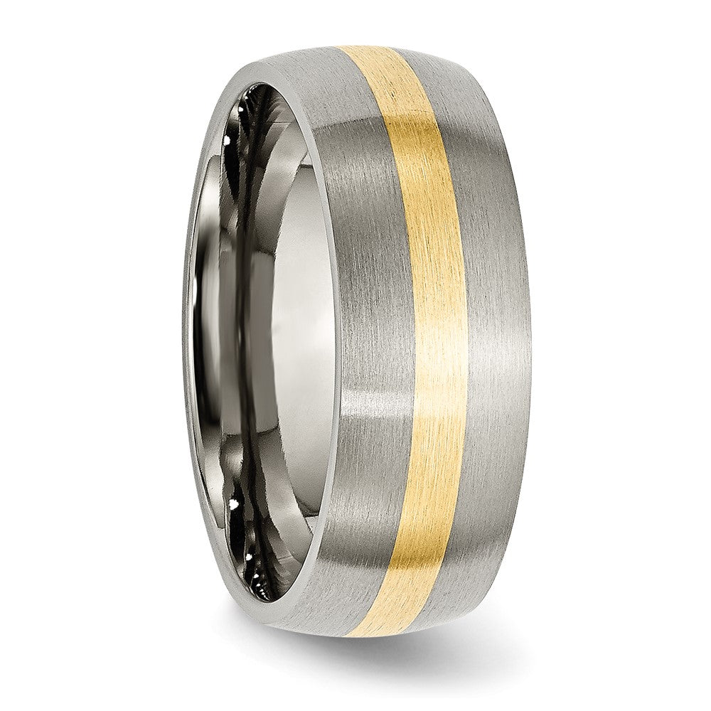 Chisel Titanium Brushed with 14k Yellow Gold Inlay 8mm Band