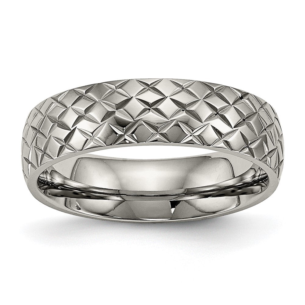 Chisel Titanium Polished and Textured 6mm Band