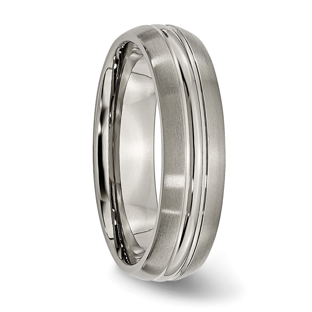 Chisel Titanium Brushed Center 6mm Grooved Band