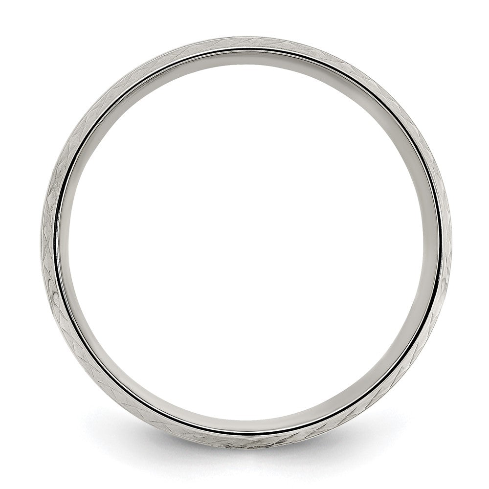 Chisel Titanium Polished Grooved Criss Cross Design 7mm Band