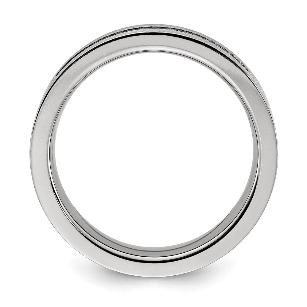 Chisel Titanium Brushed with CZ Flat 7.00mm Band
