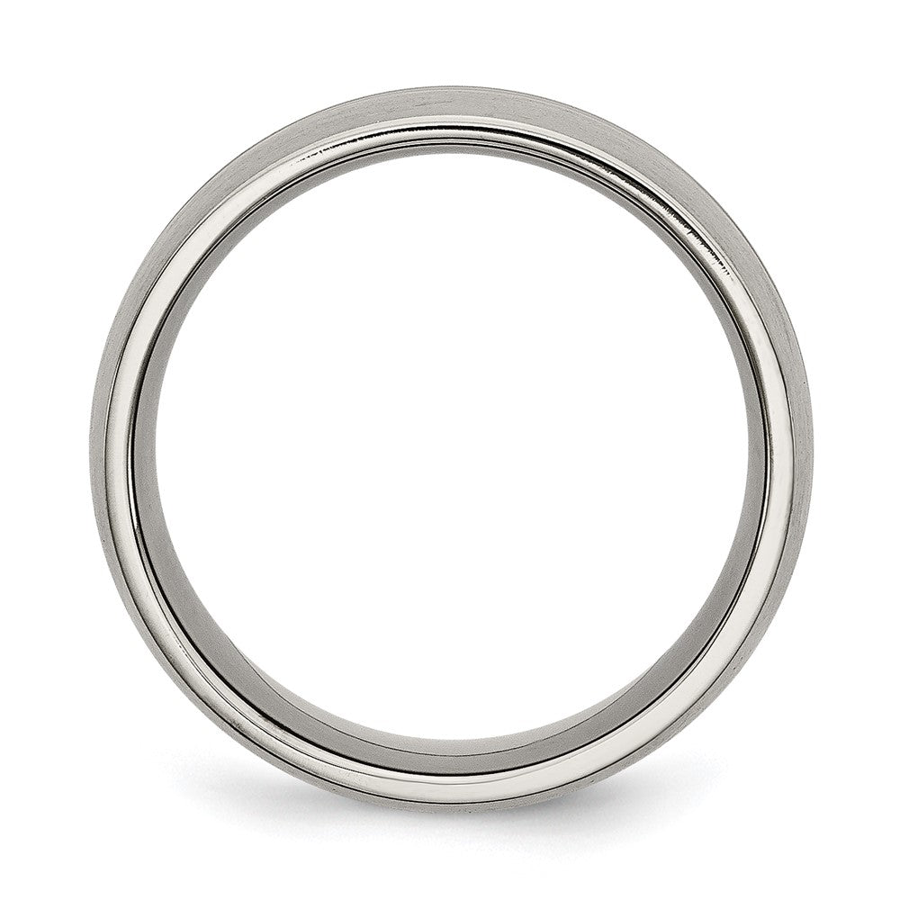 Chisel Titanium Brushed and Polished 10mm Grooved Band