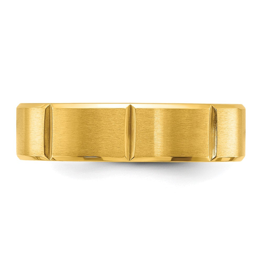 Chisel Titanium Polished Yellow IP-plated Grooved 6mm Band