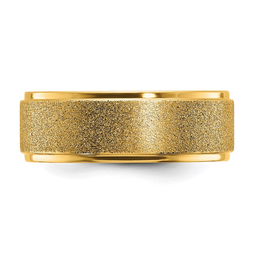 Chisel Titanium Polished Laser-cut Center Yellow IP-plated 8mm Band