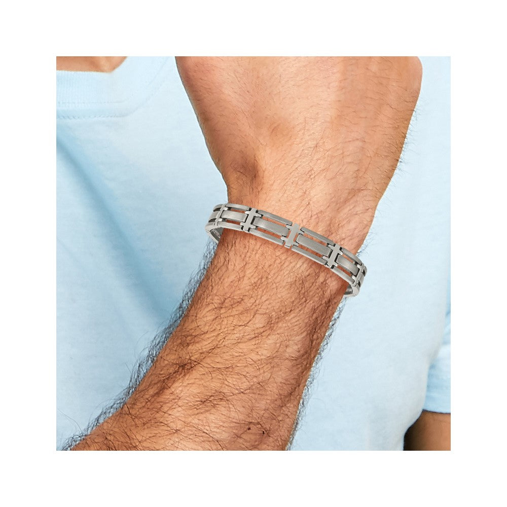 Chisel Titanium Brushed and Polished 8.75 inch Bracelet