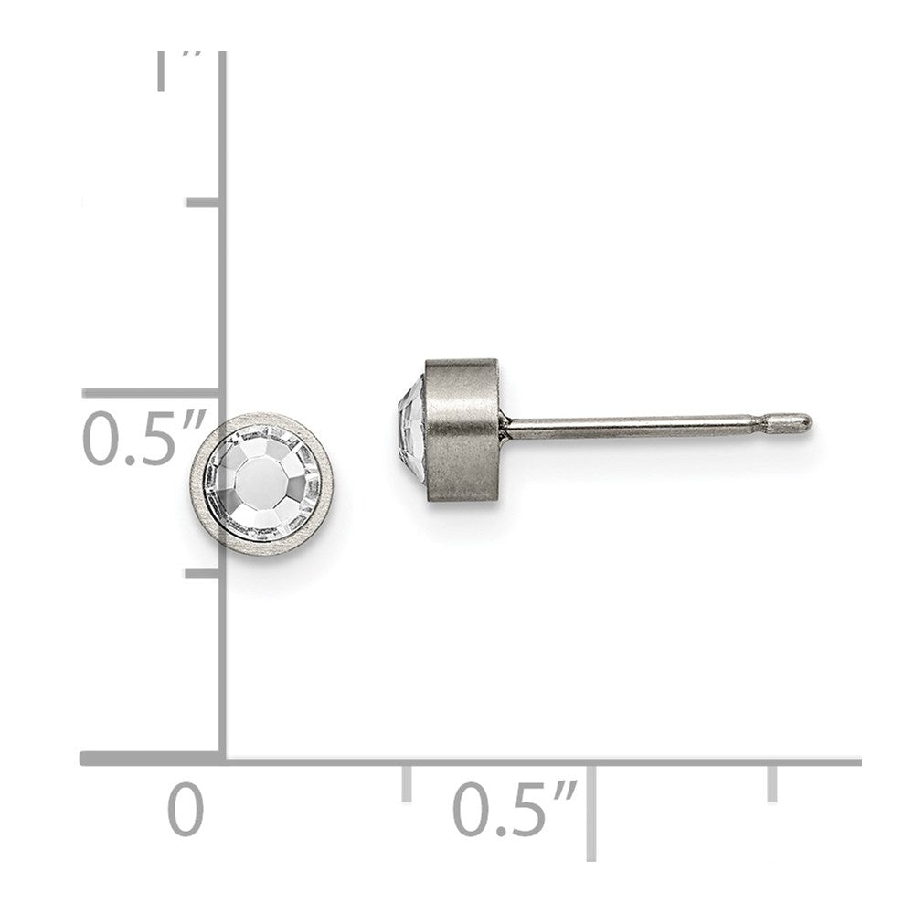 Chisel Titanium Brushed CZ 5mm Stud Earrings