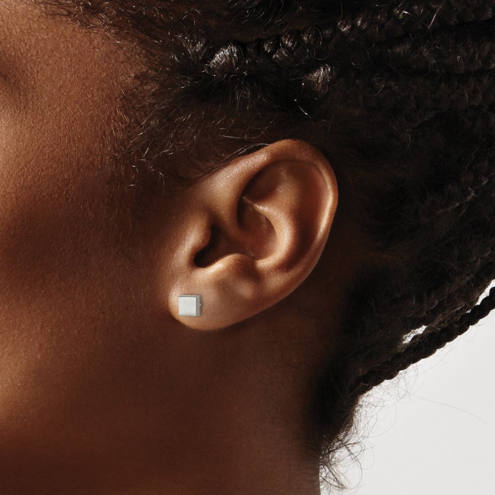 Chisel Titanium Brushed Square Post Earrings