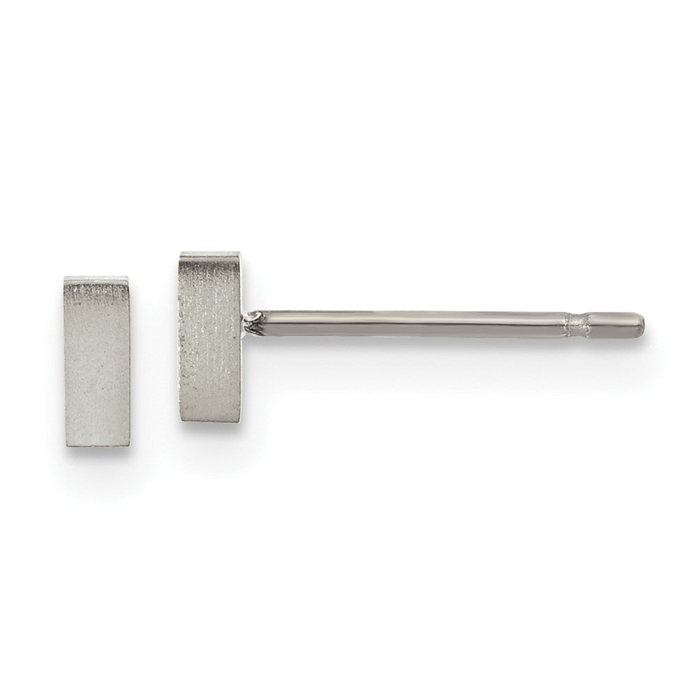 Chisel Titanium Brushed Rectangle Post Earrings