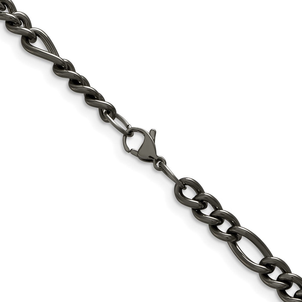 Chisel Titanium Polished 7mm 24 inch Figaro Chain
