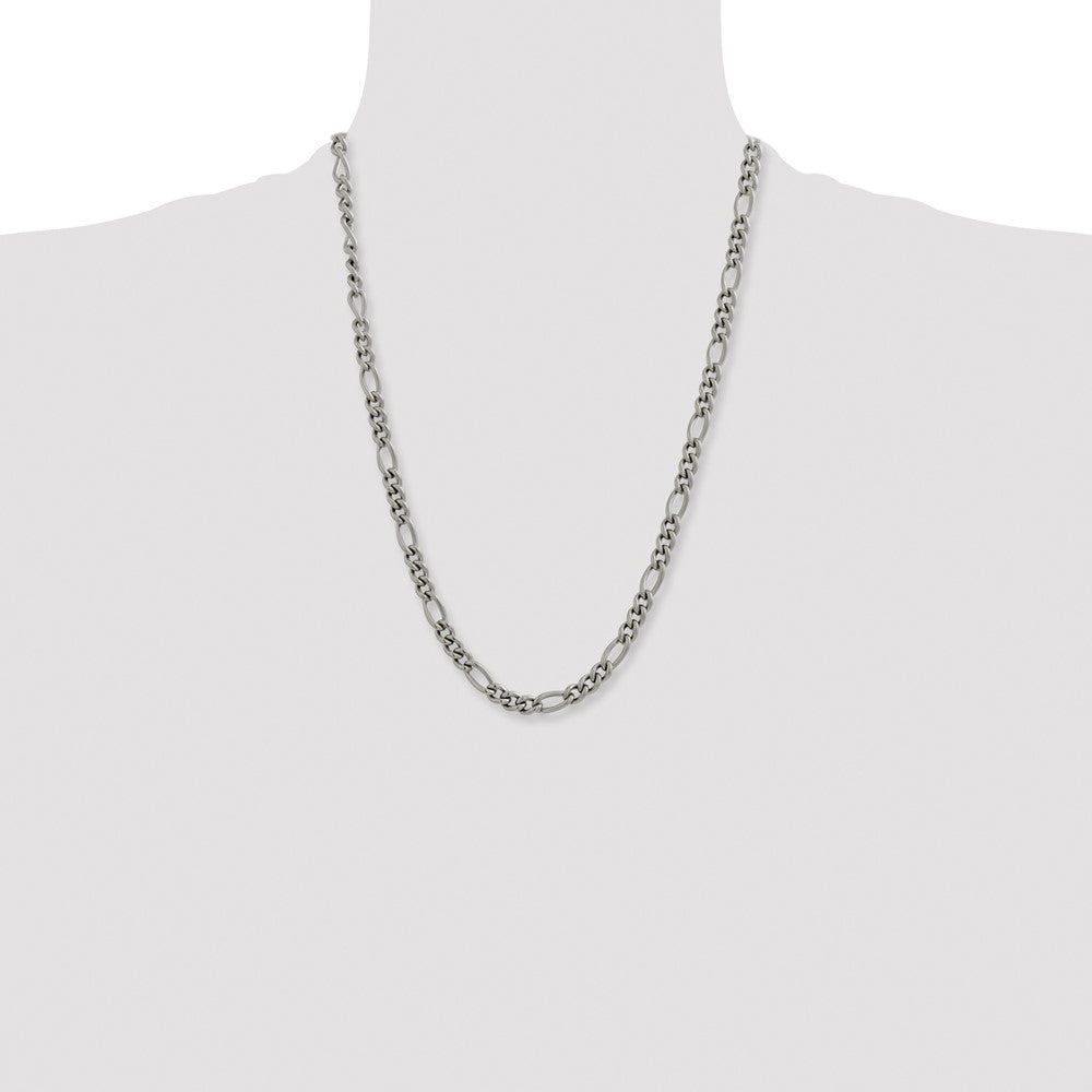 Chisel Titanium Polished 7mm 24 inch Figaro Chain