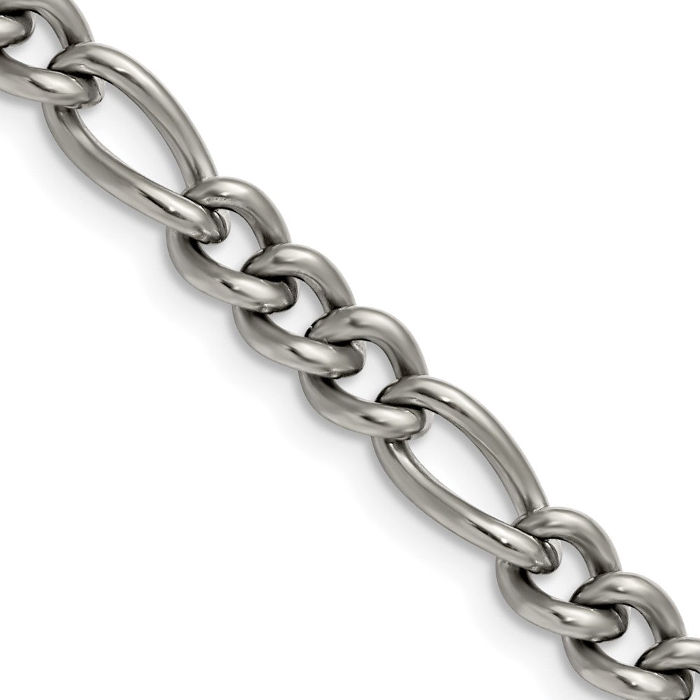 Chisel Titanium Polished 7mm 18 inch Figaro Chain