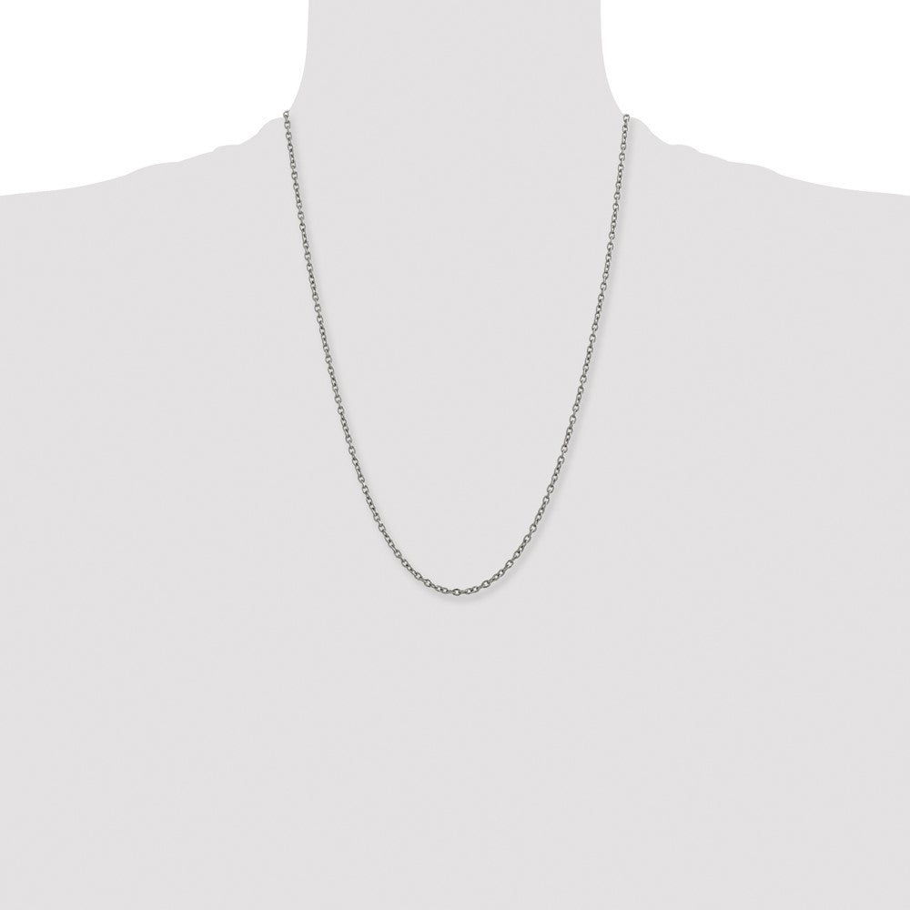 Chisel Titanium Polished 2.9mm 24 inch Cable Chain
