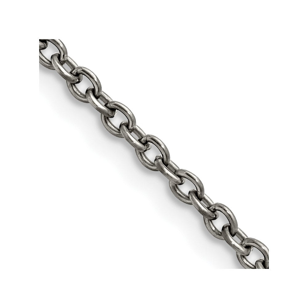 Chisel Titanium Polished 2.9mm 24 inch Cable Chain