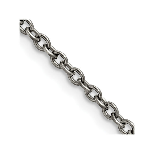 Chisel Titanium Polished 2.9mm 24 inch Cable Chain