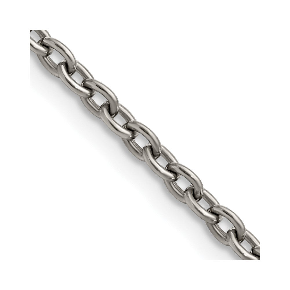 Chisel Titanium Polished 3.5mm 20 inch Cable Chain