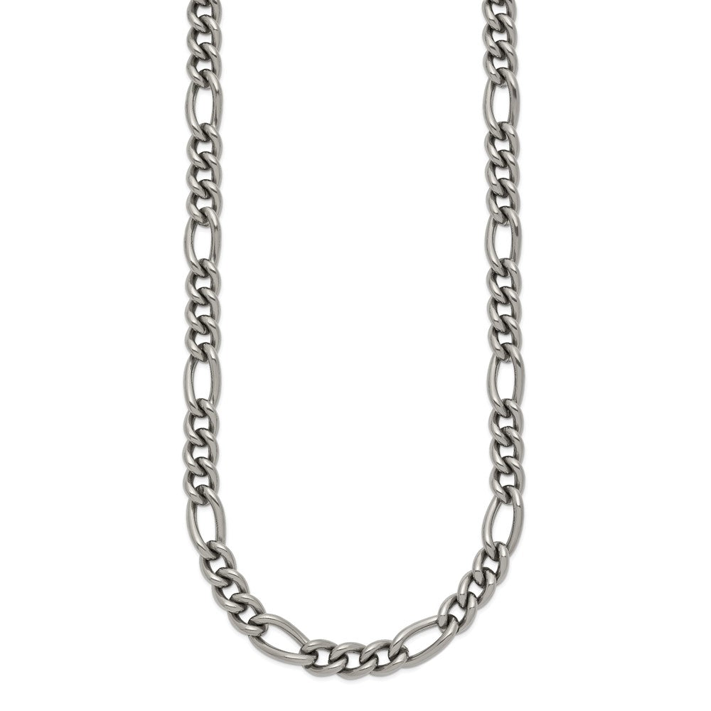 Chisel Titanium Polished 7mm 23.75 inch Figaro Chain