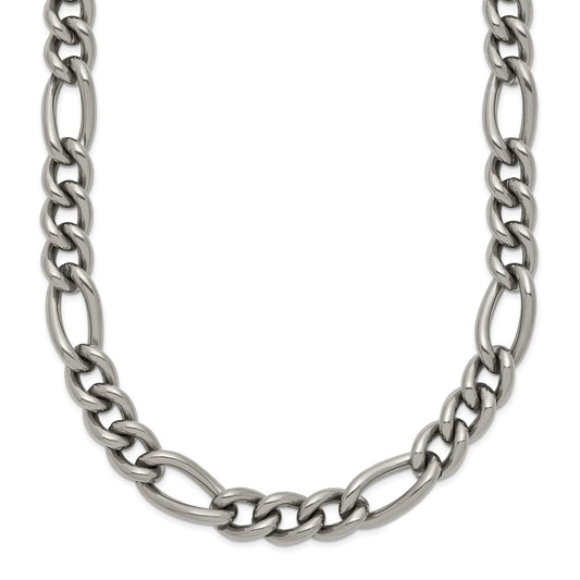 Chisel Titanium Polished 7mm 19.75 inch Figaro Chain