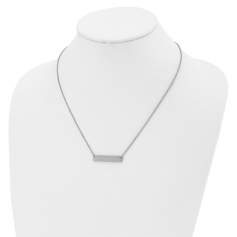 Chisel Titanium Polished Bar 19.5 inch with 2 inch extension Necklace