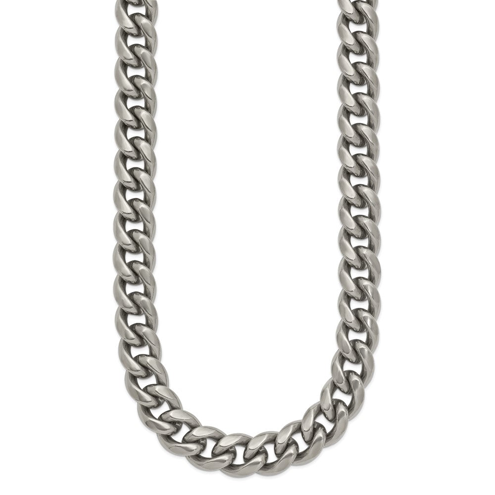 Titanium Polished 10.00mm Curb 24in Necklace