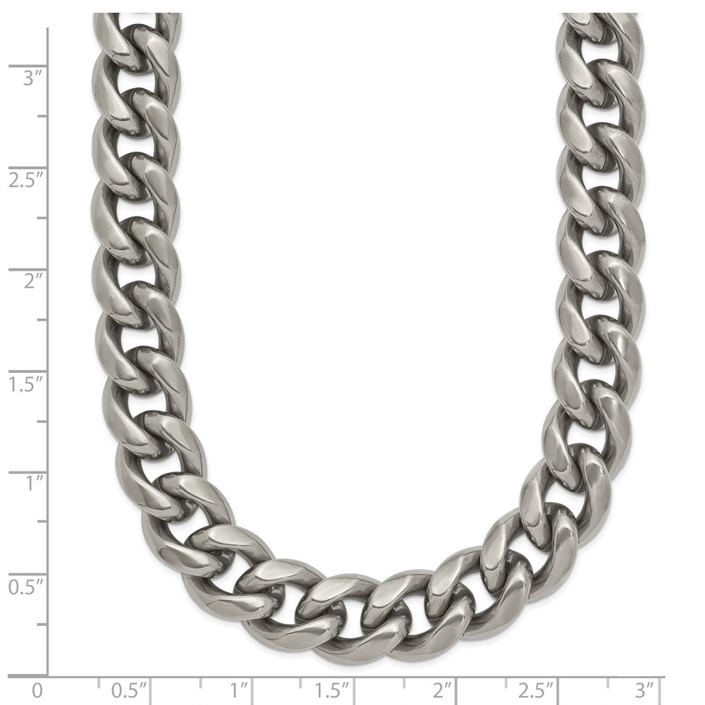 Titanium Polished 10.00mm Curb 20in Necklace