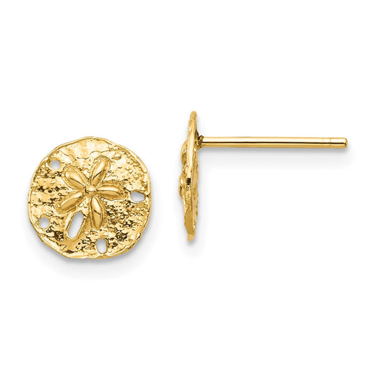 14K Sand Dollar Post Earrings