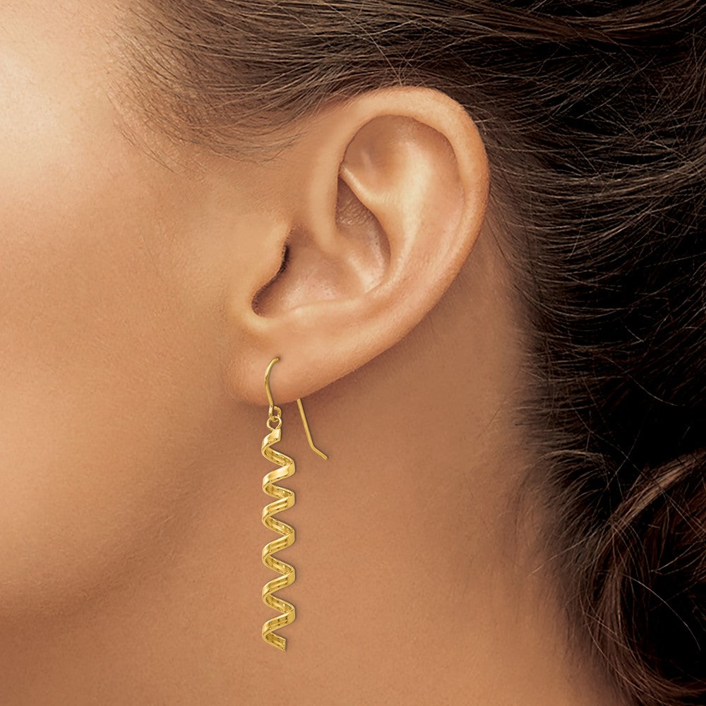 14k Fancy Spiral Drop Earrings